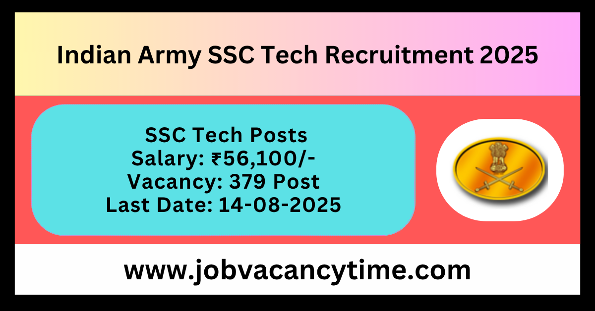 Indian Army SSC Tech Recruitment 2025.