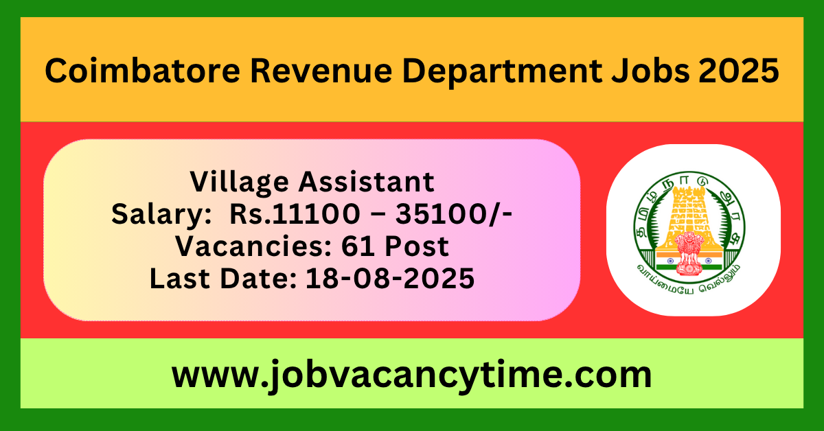 Coimbatore Revenue Department Jobs 2025.