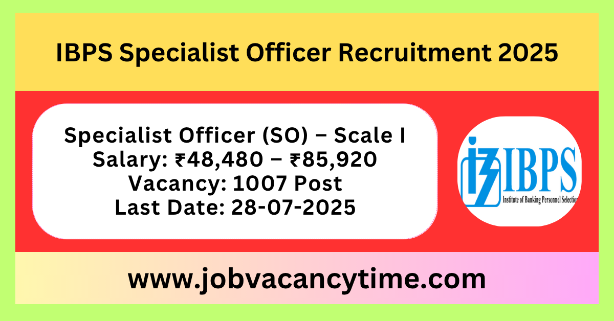 IBPS Specialist Officer Recruitment 2025.