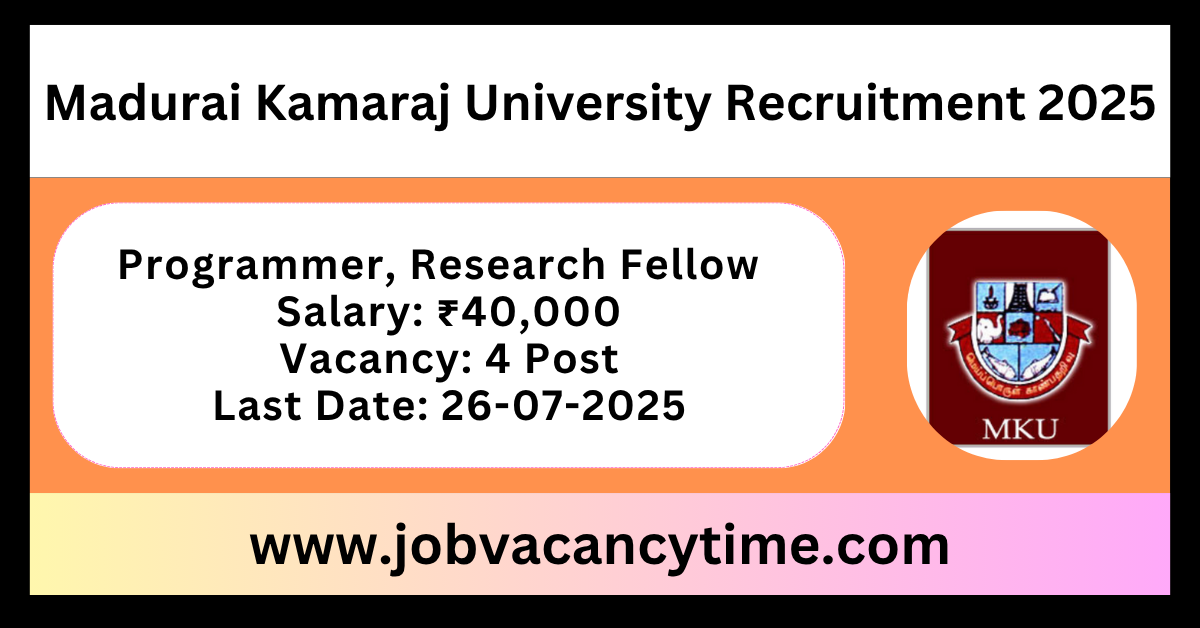 Madurai Kamaraj University Recruitment 2025.