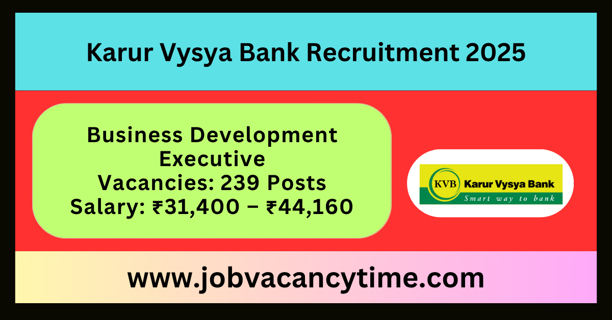 Karur Vysya Bank Recruitment 2025.